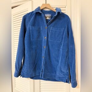 Vintage 90s L.L. Bean Sunwashed Corduroy Shirt Jacket - Blue - Size M
